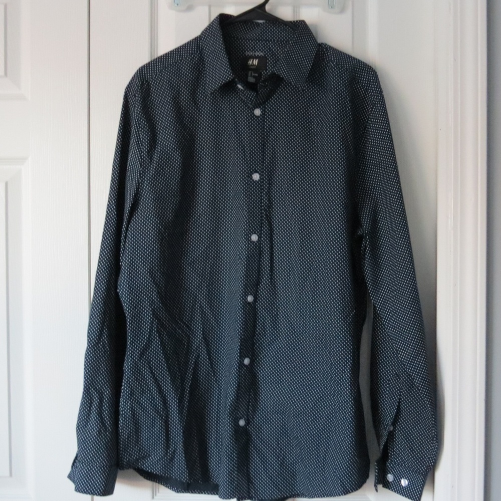 Black and White Polka Dot H&M Dress Shirt